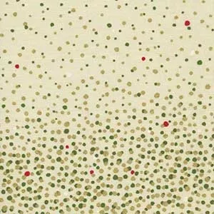 Winter's Grandeur green - gold - red doty on creme