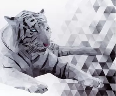 Panel "Majestic White Tiger" Digitaldruck Paneel von Deborah Edwards für Northcott Fabrics