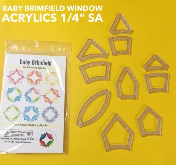 Komplettset Acryl UND Paper Pieces f. 9 Blöcke "Baby Brimfield Awakening" ohne Kern, Durchmesser ca 17,8 m