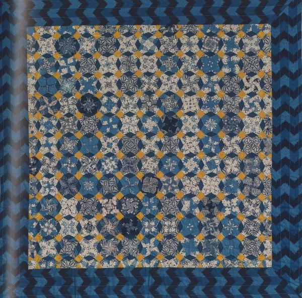 Komplettsatz Paper Pieces für den Quilt "When you got the Blues - Take it Easy" aus Millefiori 4, ganzer Quilt