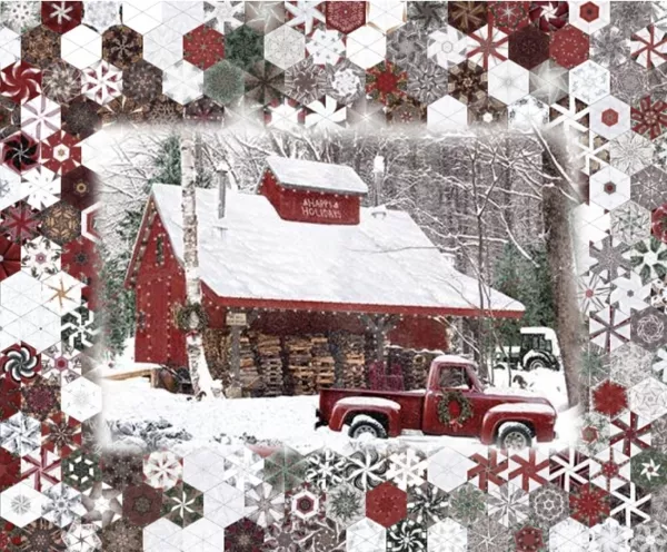 Stoffpaket: 7 Panels "Snow Home for the Holidays" Digitaldruck von Hoffman Fabric