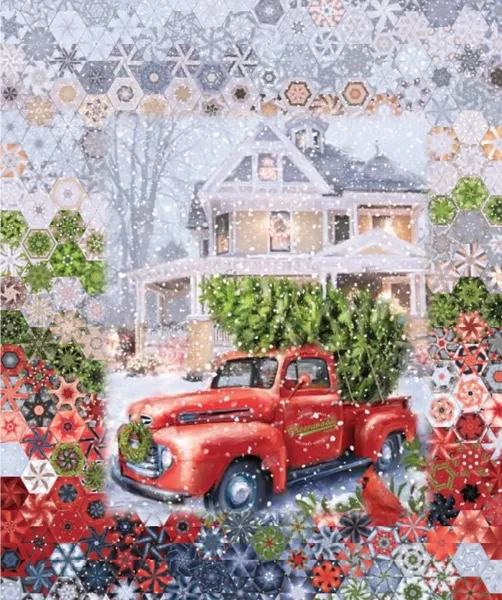 Stoffpaket: 7 Panels "Christmas Delivery" Digitaldruck von Riley Blake