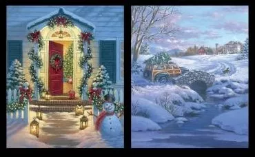 Stoffpaket: 2 x 7 Panels "Christmas Pillows 2" von Riley Blake Design