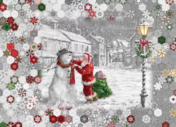 Stoffpaket: 7 Panels "Picture a Christmas Snowman" von Riley Blake Design