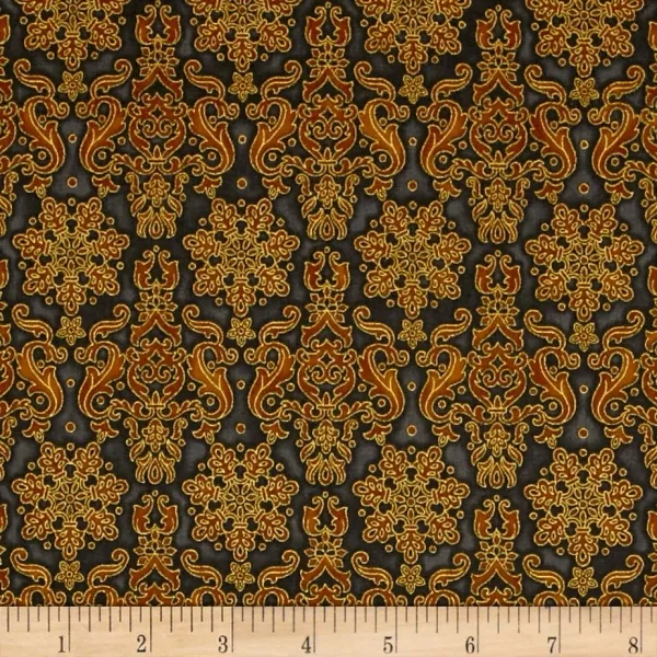 Robert Kaufman Winter's Grandeur 4 - Metallics Damask Vintage