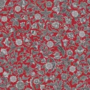 Holiday Flourish - edles Grau auf Rot