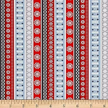 Studio E fabrics: Snow delightful gray fair isle stripe