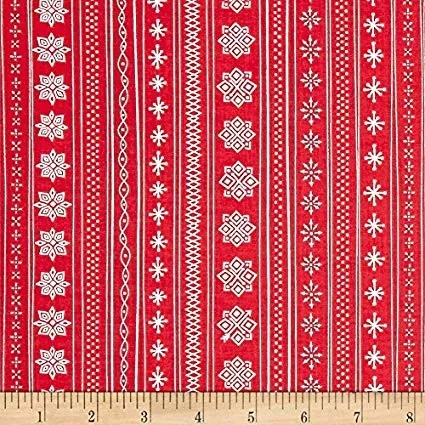 Ink & Arrow: Mingle & Jingle White Snowflake Stripe red