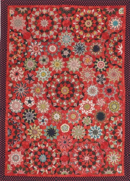 Komplettsatz Paper Pieces für den Quilt "The Swinging Old Lady" aus Millefiori 4, ganzer Quilt