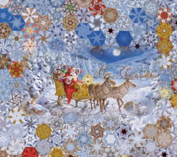 Stoffpaket: 7 Panels "Santa is Coming" von Elizabeth Studios