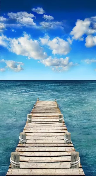 Stoffpaket: 7 Panels "Blue Scenic Boardwalk" von Timeless Treasures