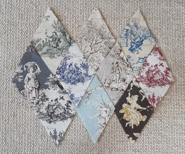 Fussy-cut "Toile de Jouy" 10 verschieden Motive / Farben