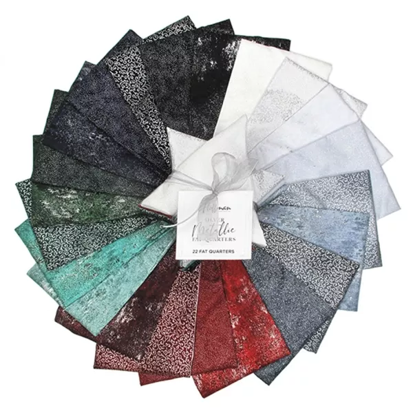 Fat Quarter Package (22 FQ) "Silver Metallic Blender" von Hoffman Fabrics METFQ-28