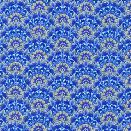 Robert Kaufmann "Jaikumari - Scallops Aquamarine Quilting Cotton"