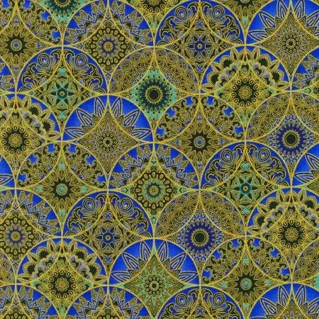 Robert Kaufmann "Jaikumari - Medallions Sapphire Quilting Cotton"