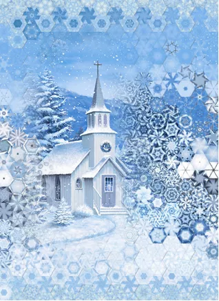 Stoffpaket: 7 Panels " All that Glitters - Chapel - Sky " von Northcott Fabrics