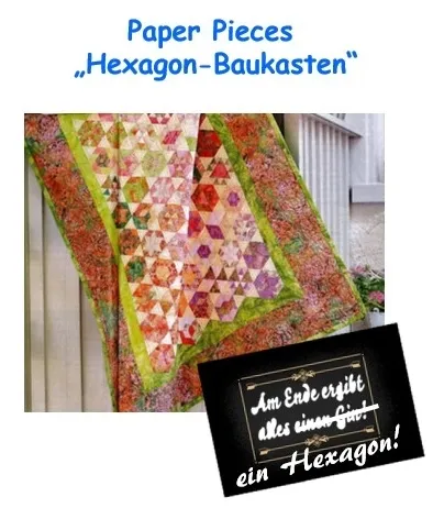 Paper Pieces Hexibaukasten - HexiKit, 15 Formen um ein Hexagon zusammen zu setzen
