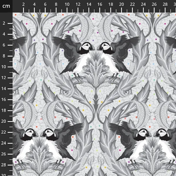 Tula Pink - Graywork - "Huffin and Puffin" Whisper