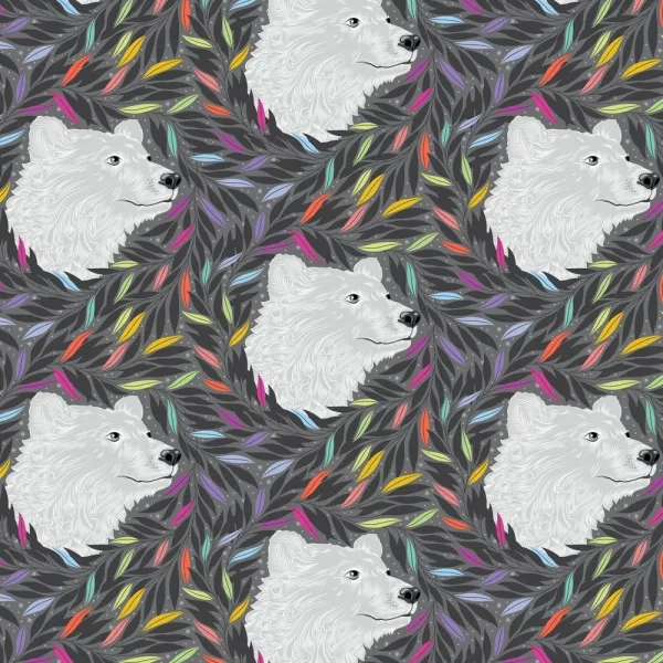 Tula Pink - Graywork - "Just Bearly" Carbon