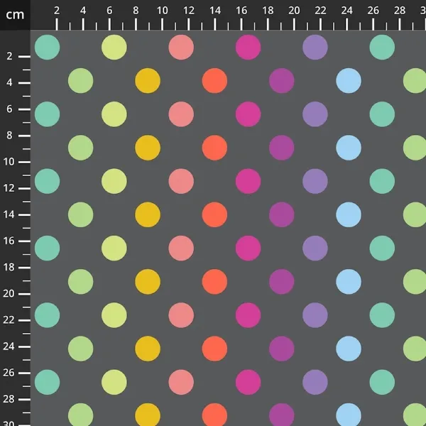 Tula Pink - Graywork - "Disco Poms" Carbon