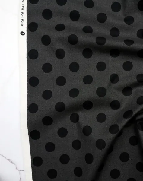 Tula Pink - Graywork - "Pom Poms" Carbon