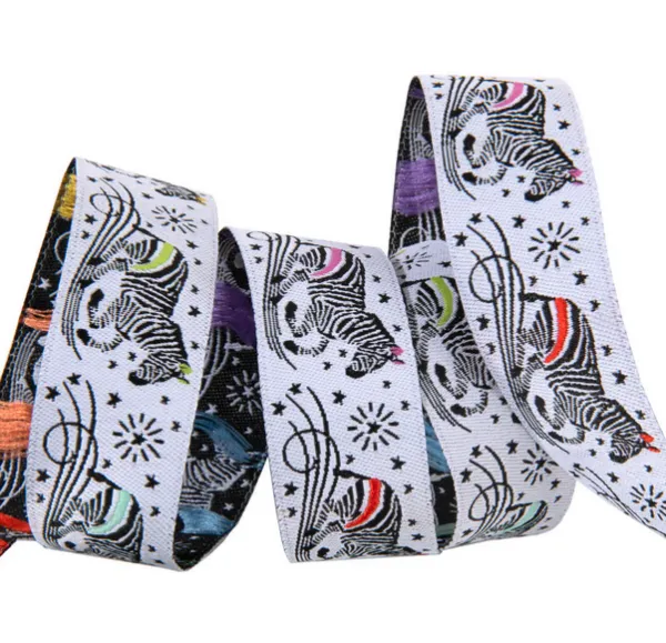 25 cm TULA PINK Linework Webband / Ribbon, Zebra on Lines 7/8 inch