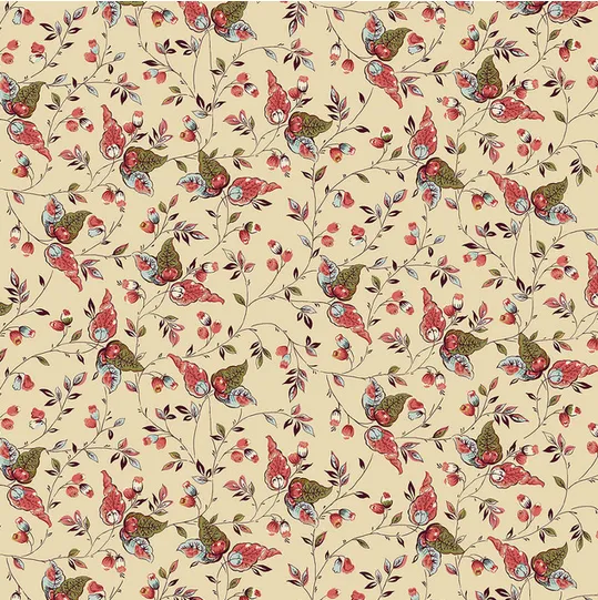 Michelle Yeo - Bucklebury Chintz - Paisley Leaves Cream