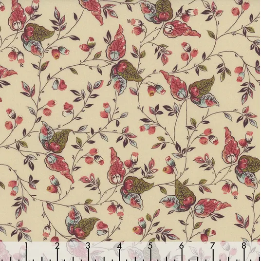 Michelle Yeo - Bucklebury Chintz - Paisley Leaves Cream