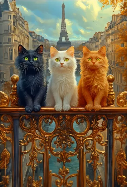Paneel "Kittens of the World - Paris" von Rubin Design