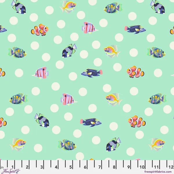 Tula Pink - "Flora Reef - School Crossing - Seafoam"