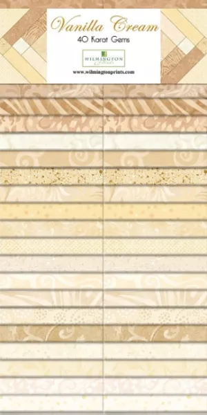 Wilmington Prints "Essential Gems - Vanilla Cream" 40 Streifen á 2,5 inch