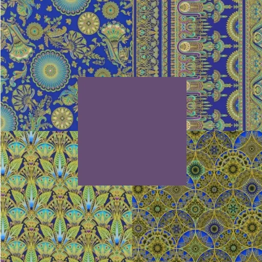 Robert Kaufman "Ancient Beauty Blue" Fat Quarter Package (5FQ)