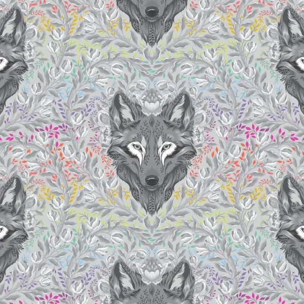 Tula Pink - Graywork - "Wolf of Pink Street" Fog - VORBESTELLEN, Lieferung vorauss. Ende November 2026