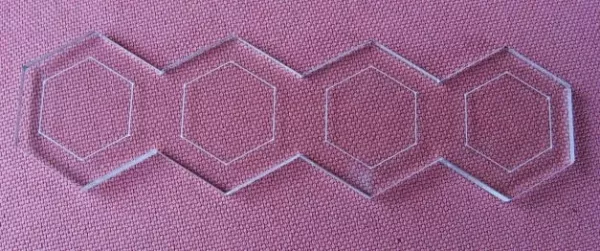 Acrylschablone Hexagon 4-er Reihe, Pretty & Useful Sechseck