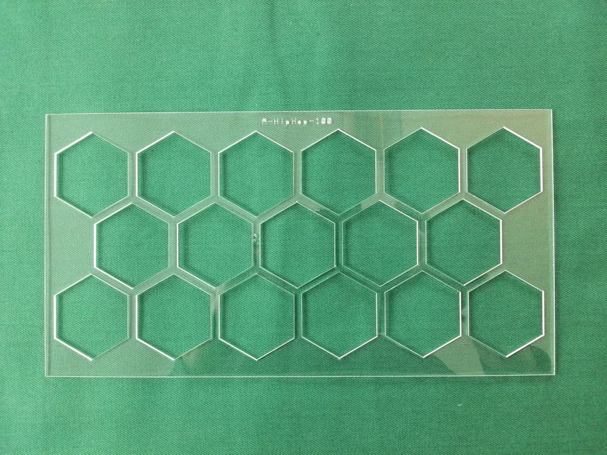 Acrylschablone HipHop Hexies - zum Ausrichten der Hexagons