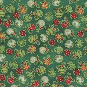 Fabri Quilts - Seasons Greetings - Ornaments green