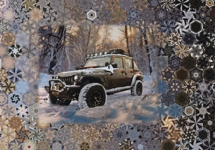 Stoffpaket: 7 Panels Jeep in the Wild - Black von Riley Blake Lisc Collections