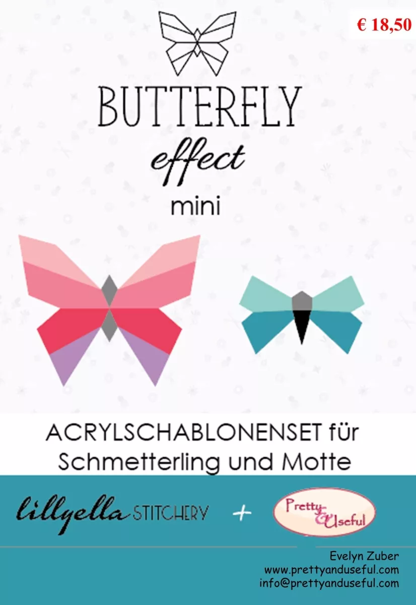 Acrylschablonenset zu BUTTERFLY EFFECT - moths and butterflies (9-teilig)