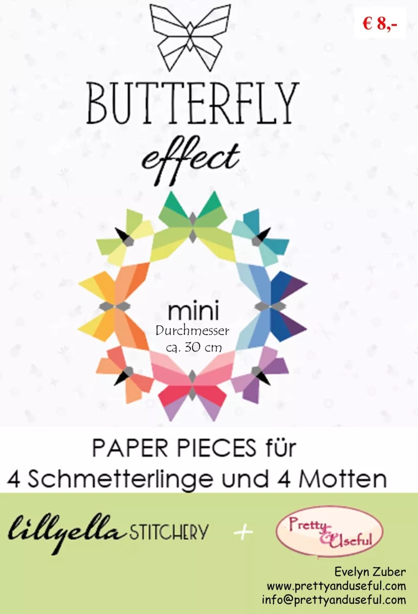 Paper Pieces zu BUTTERFLY EFFECT - moths and butterflies (fr jeweils 4 Stck)