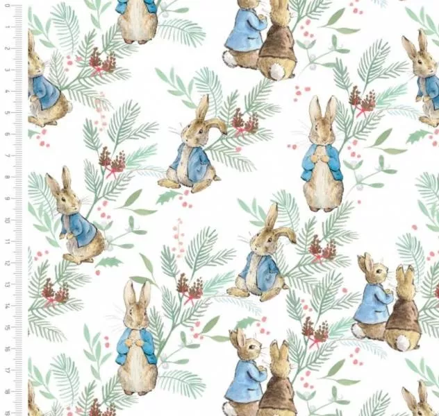 Camelot Fabrics - Christmas Traditions - Peter Rabbit Ferns