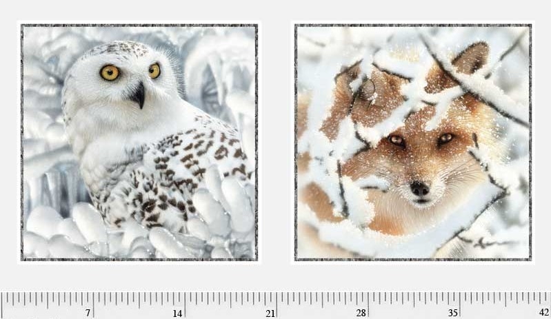 Panel Spirit Animals - Eule und Fuchs von Collin Bogle für PB Textiles