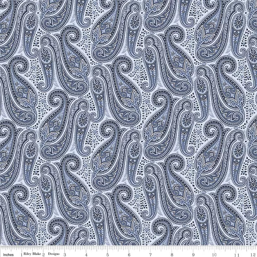 Penny Rose Fabrics -Something Blue- by Emily Hayes - C5542 Paisley