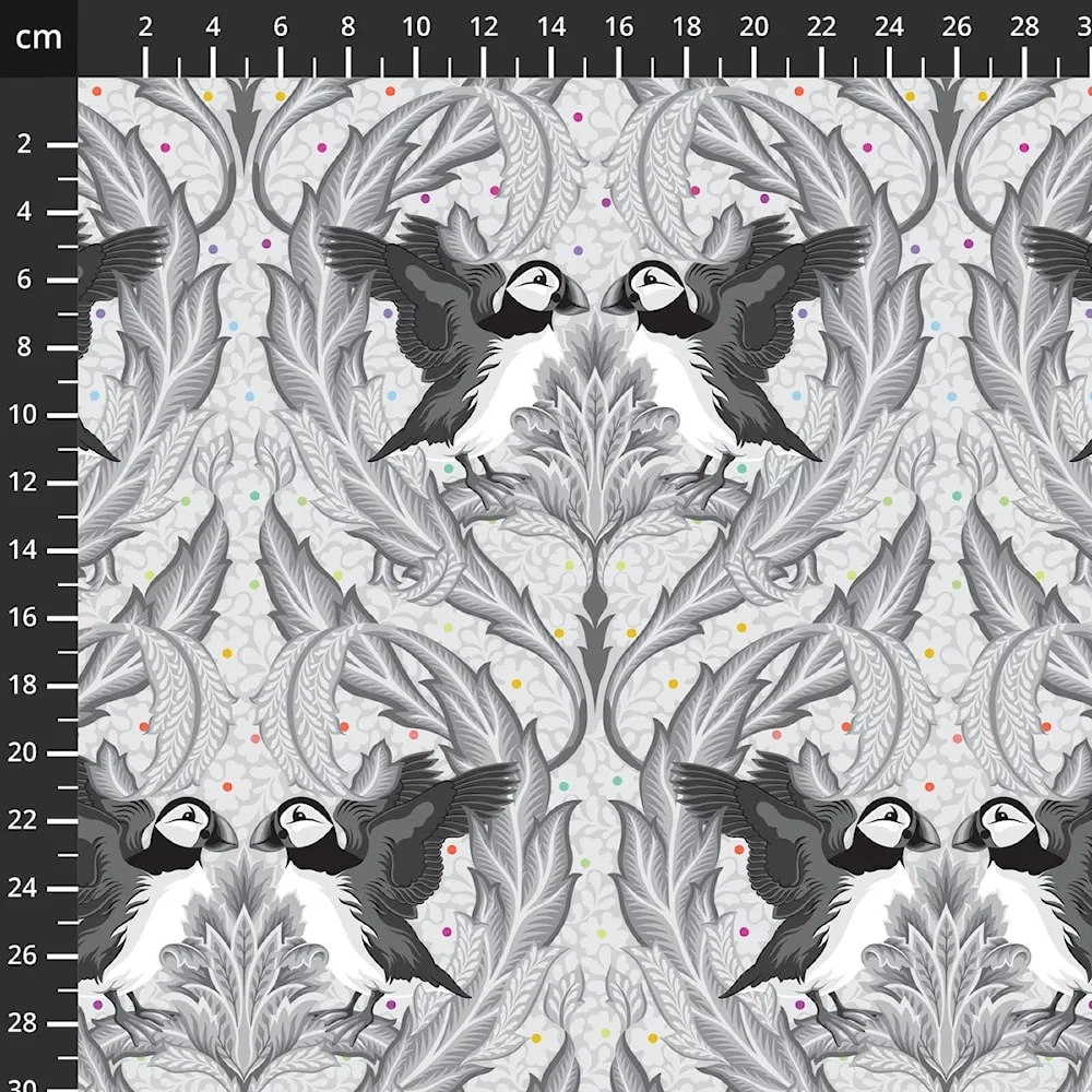 Tula Pink - Graywork - "Huffin and Puffin" Whisper