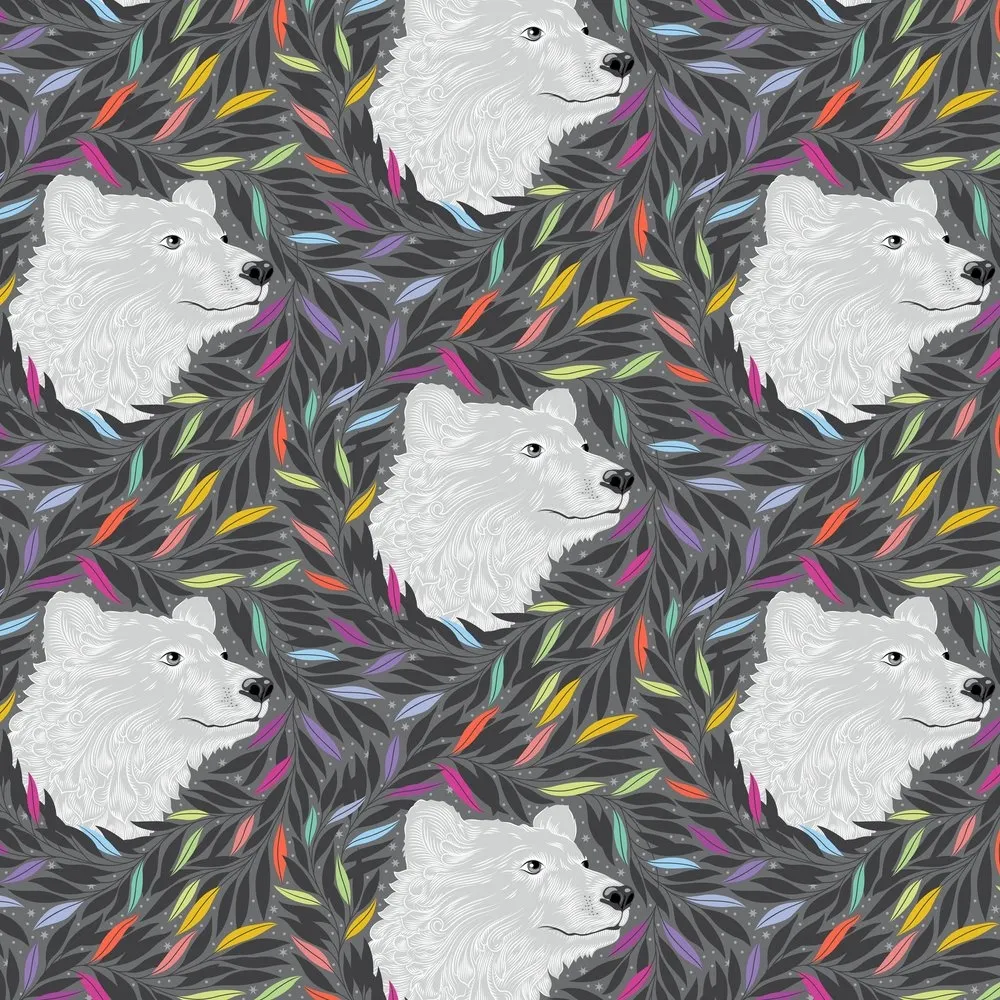 Tula Pink - Graywork - "Just Bearly" Carbon