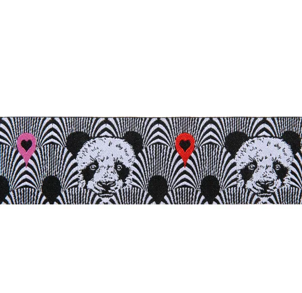 25 cm TULA PINK Linework Webband / Ribbon, Pandas Lovers 1,5 inch