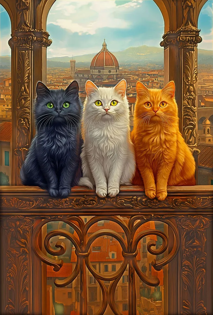 Paneel "Kittens in Florence" von Rubin Design