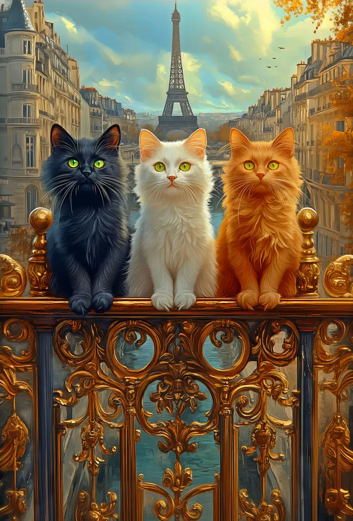 Paneel "Kittens of the World - Paris" von Rubin Design
