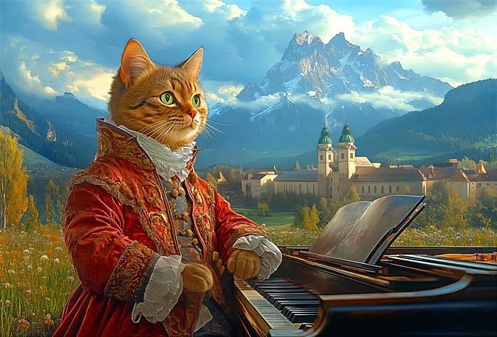 Paneel "Mozart Kitty" von Rubin Design