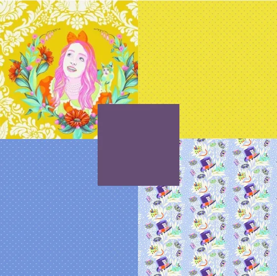 Fat Quarter Package Tula Pink - - "Alice in Wonderland" - 5 Fat Quarters