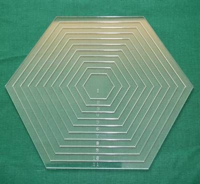 Set Acrylschablonen Hexagon, Pretty & Useful Sechseck 11-fach